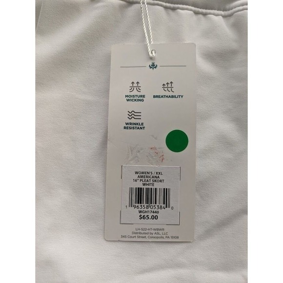 Lady Hagen Skort Size XXL Americana 16" Pleated Minimalist Tennis Pickleball NEW - Picture 6 of 7